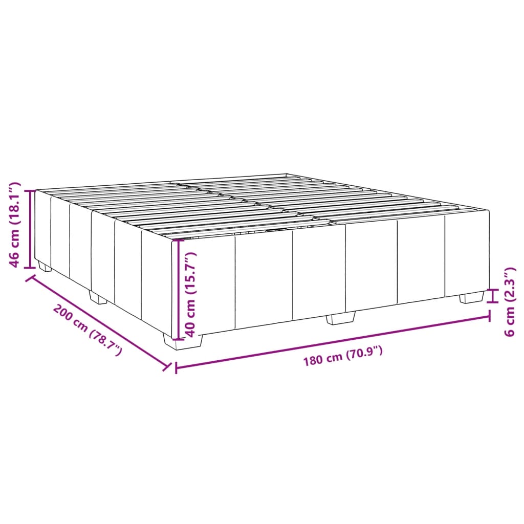 vidaXL Σκελετός Κρεβατιού Χωρίς Στρώμα Taupe 180x200 εκ. Υφασμάτινο