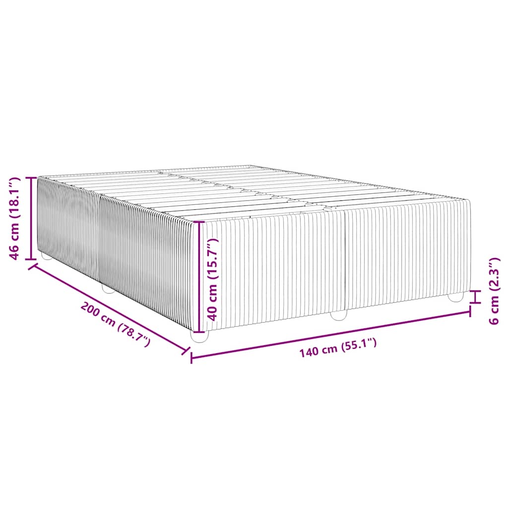 vidaXL Πλαίσιο Κρεβατιού Σκούρο Μπλε 140x200 εκ. Βελούδινο