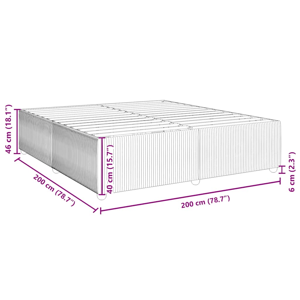 vidaXL Πλαίσιο Κρεβατιού Ροζ 200x200 εκ. Βελούδινο