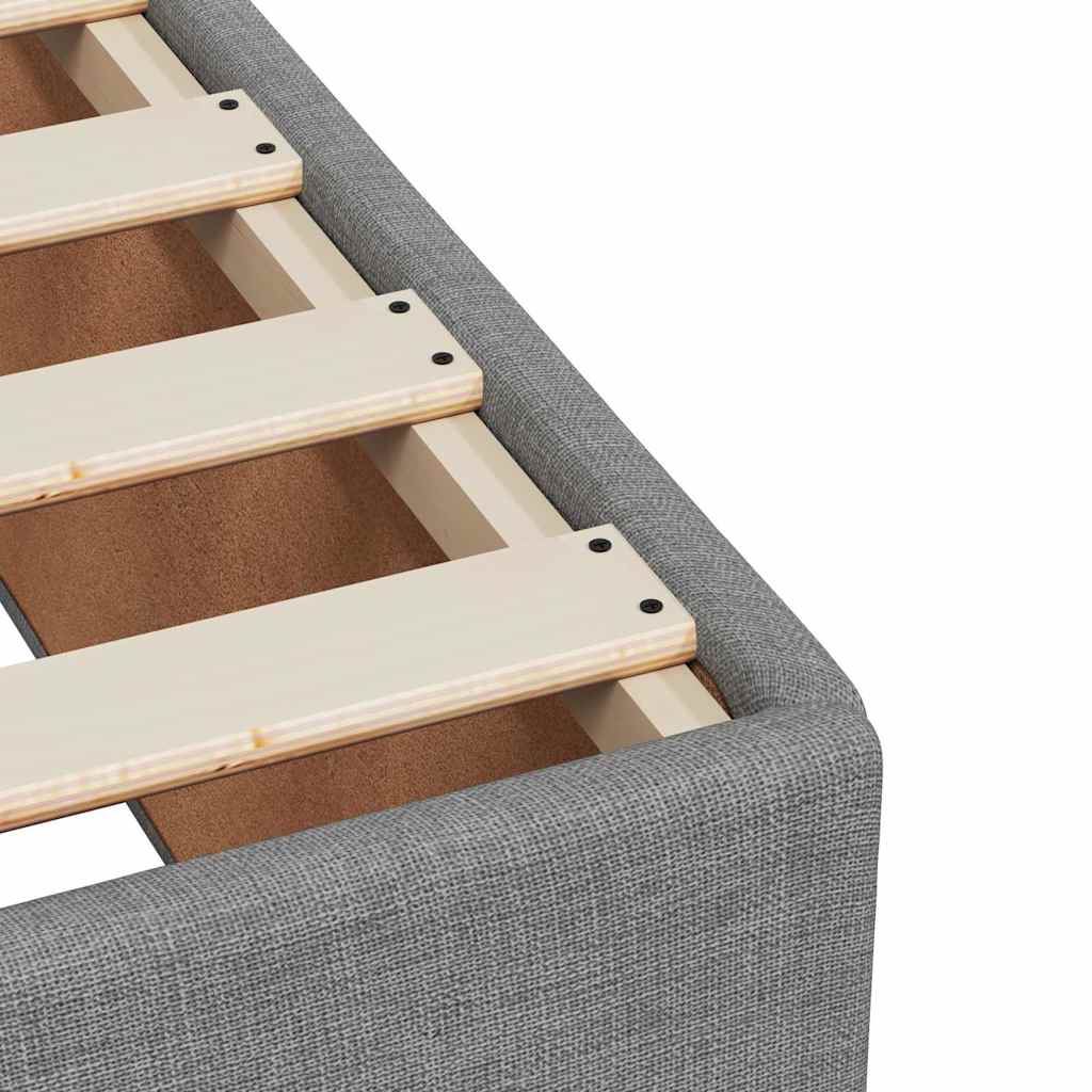 vidaXL Κρεβάτι Boxspring με Στρώμα Ανοιχτό Γκρι 120x190 εκ. Υφασμάτινο