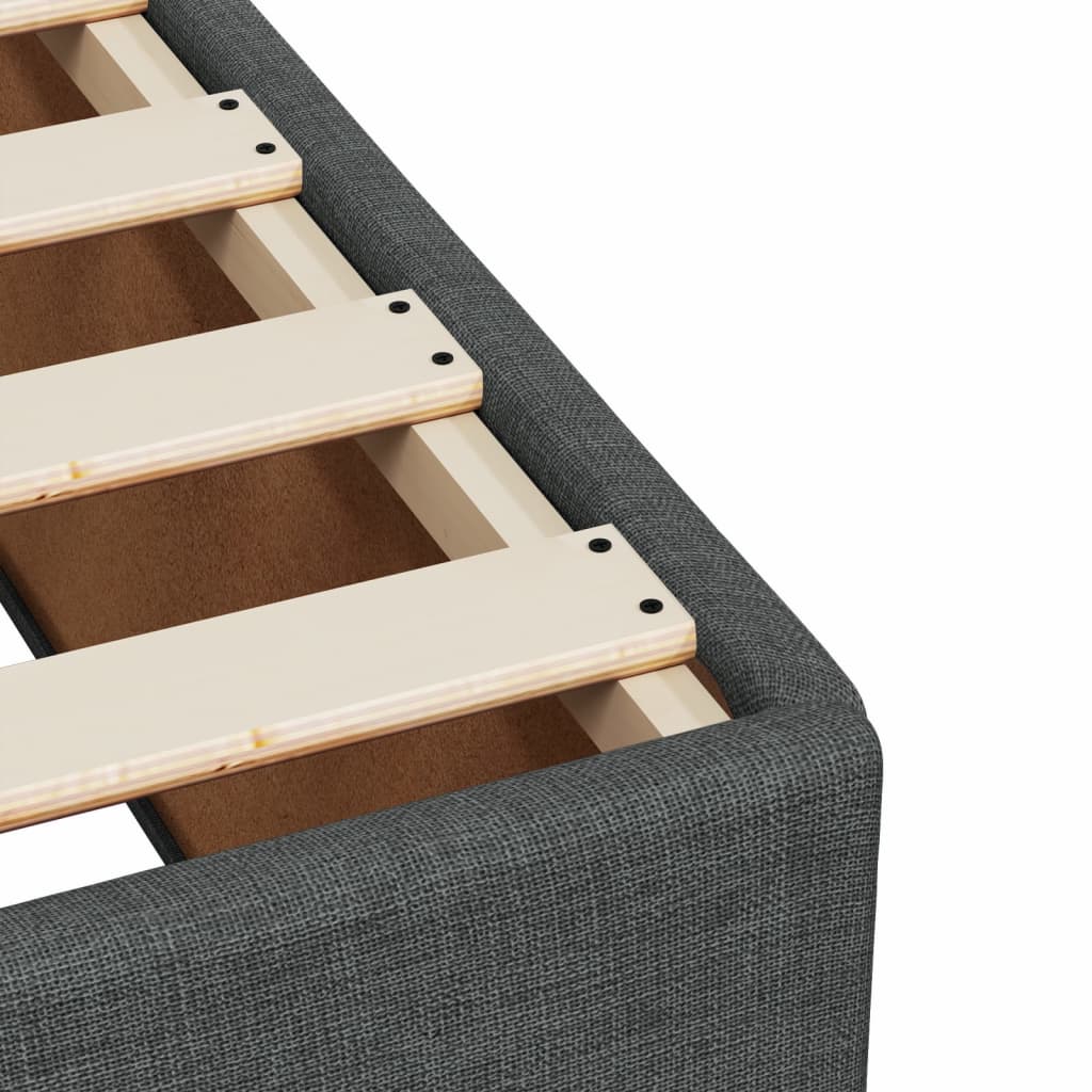 vidaXL Κρεβάτι Boxspring με Στρώμα Σκούρο Γκρι 120x200 εκ. Υφασμάτινο