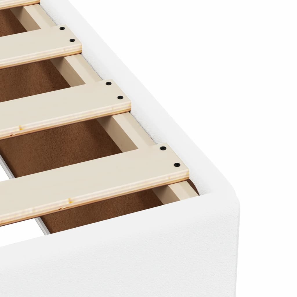 vidaXL Κρεβάτι Boxspring με Στρώμα Λευκό 90x200εκ. από Συνθετικό Δέρμα