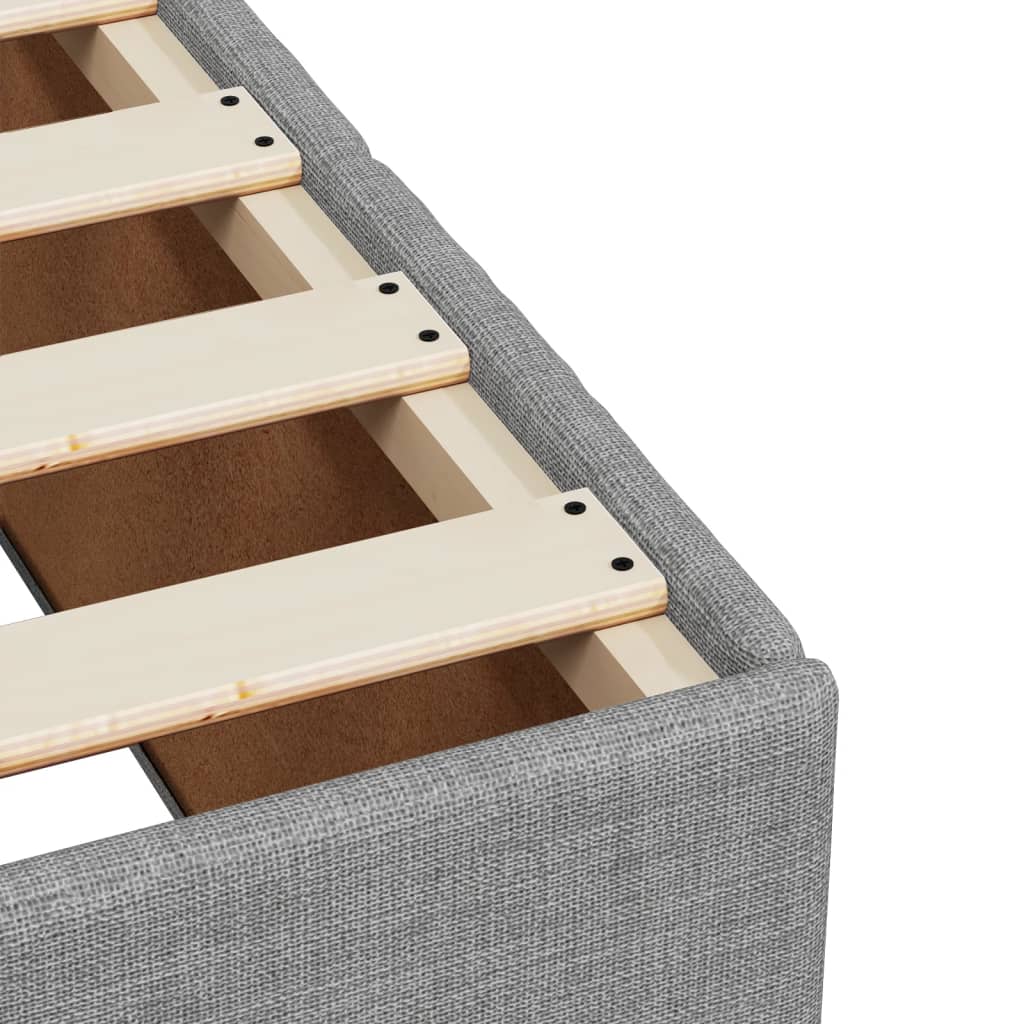vidaXL Κρεβάτι Boxspring με Στρώμα Ανοιχτό Γκρι 120x190 εκ. Υφασμάτινο