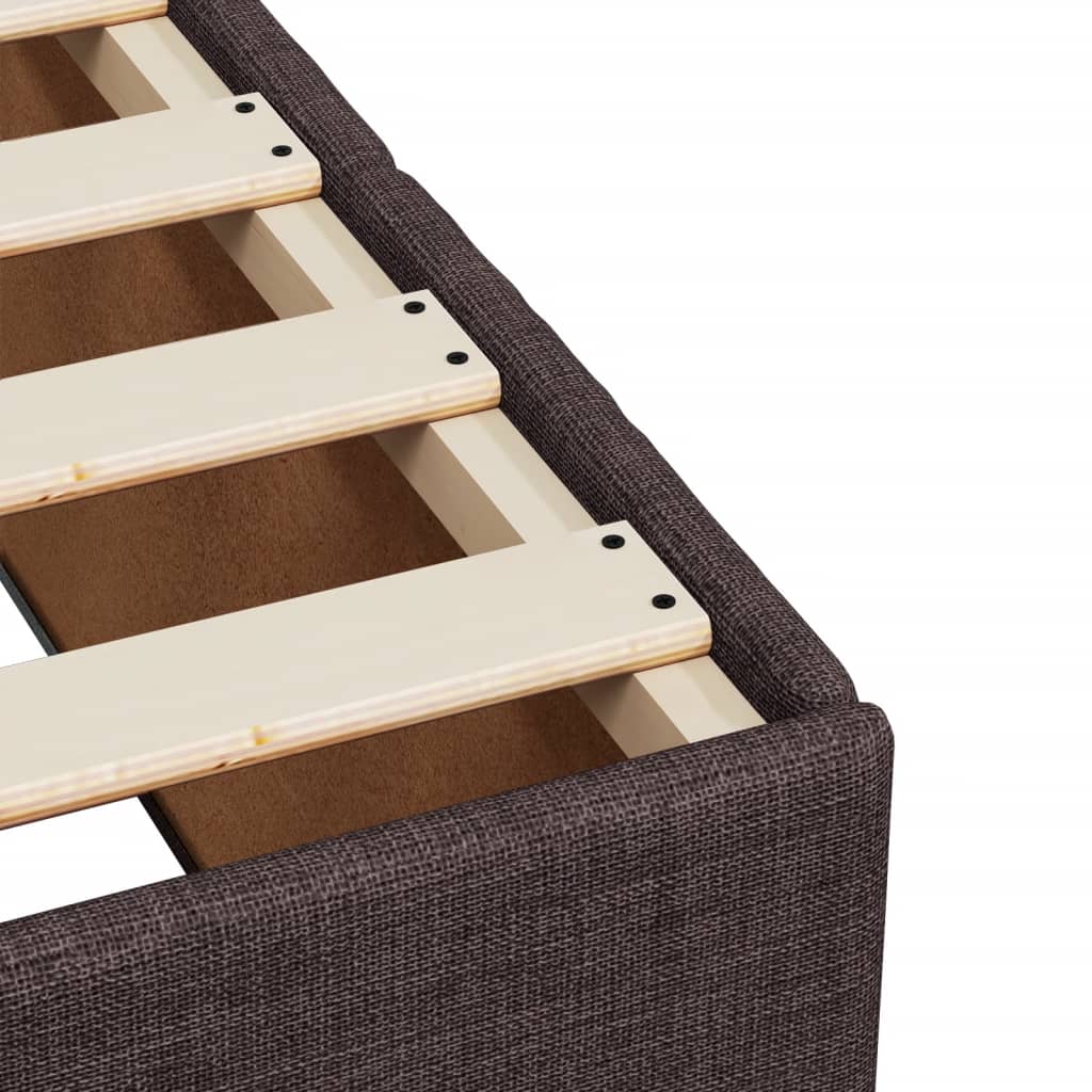 vidaXL Κρεβάτι Boxspring με Στρώμα Σκούρο Καφέ 120x190 εκ Υφασμάτινο