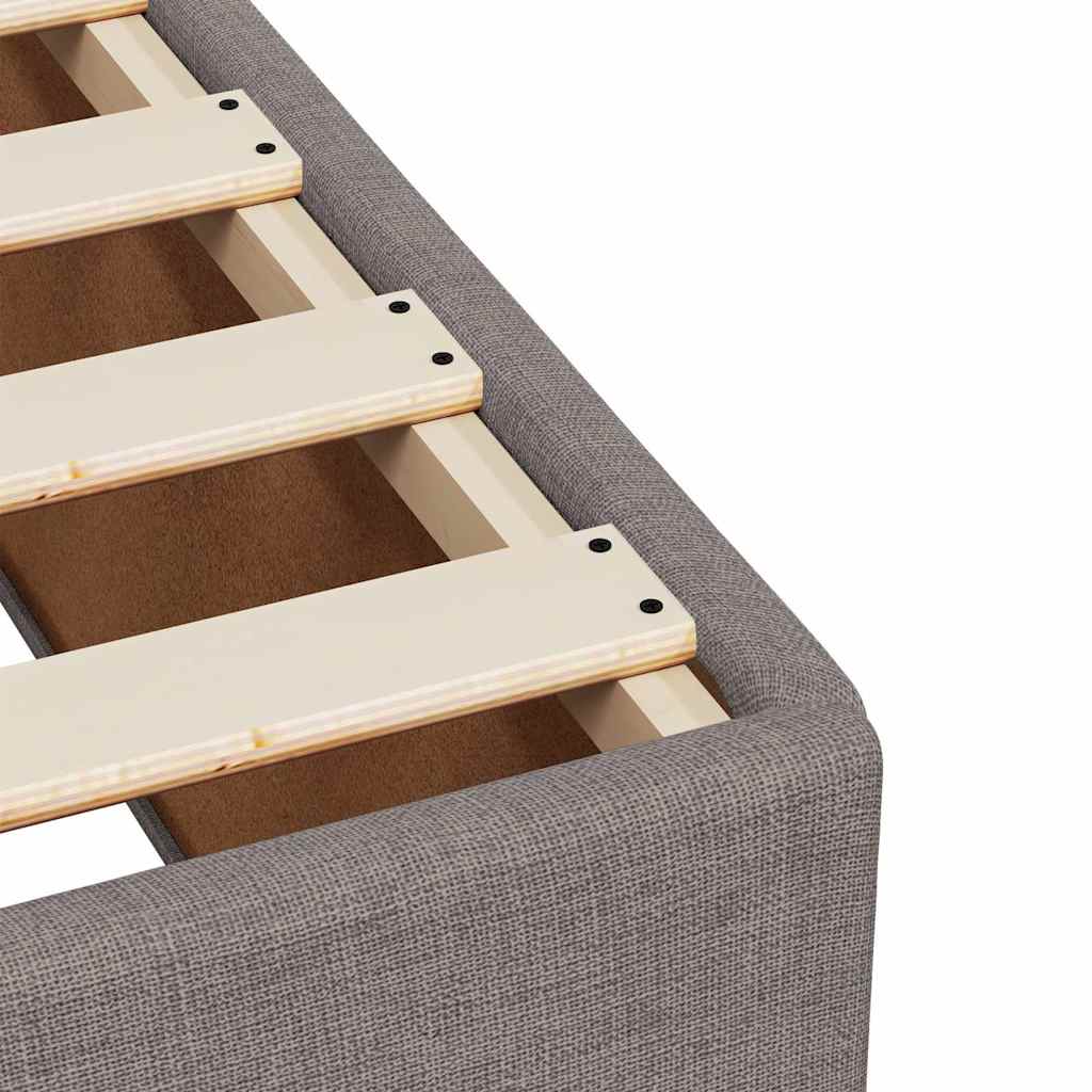 vidaXL Κρεβάτι Boxspring με Στρώμα Taupe 180x200 εκ. Υφασμάτινο