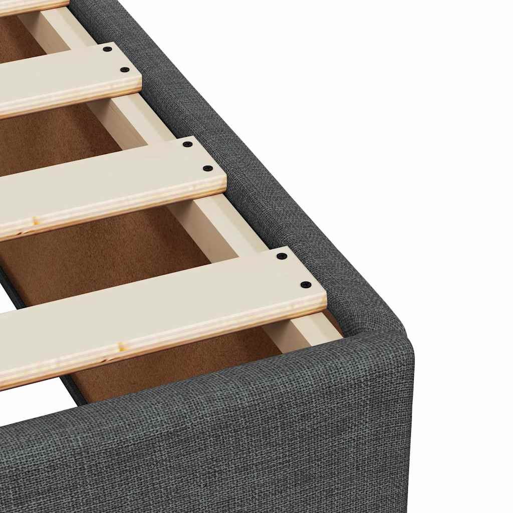 vidaXL Κρεβάτι Boxspring με Στρώμα Σκούρο Γκρι 200x200 εκ. Υφασμάτινο