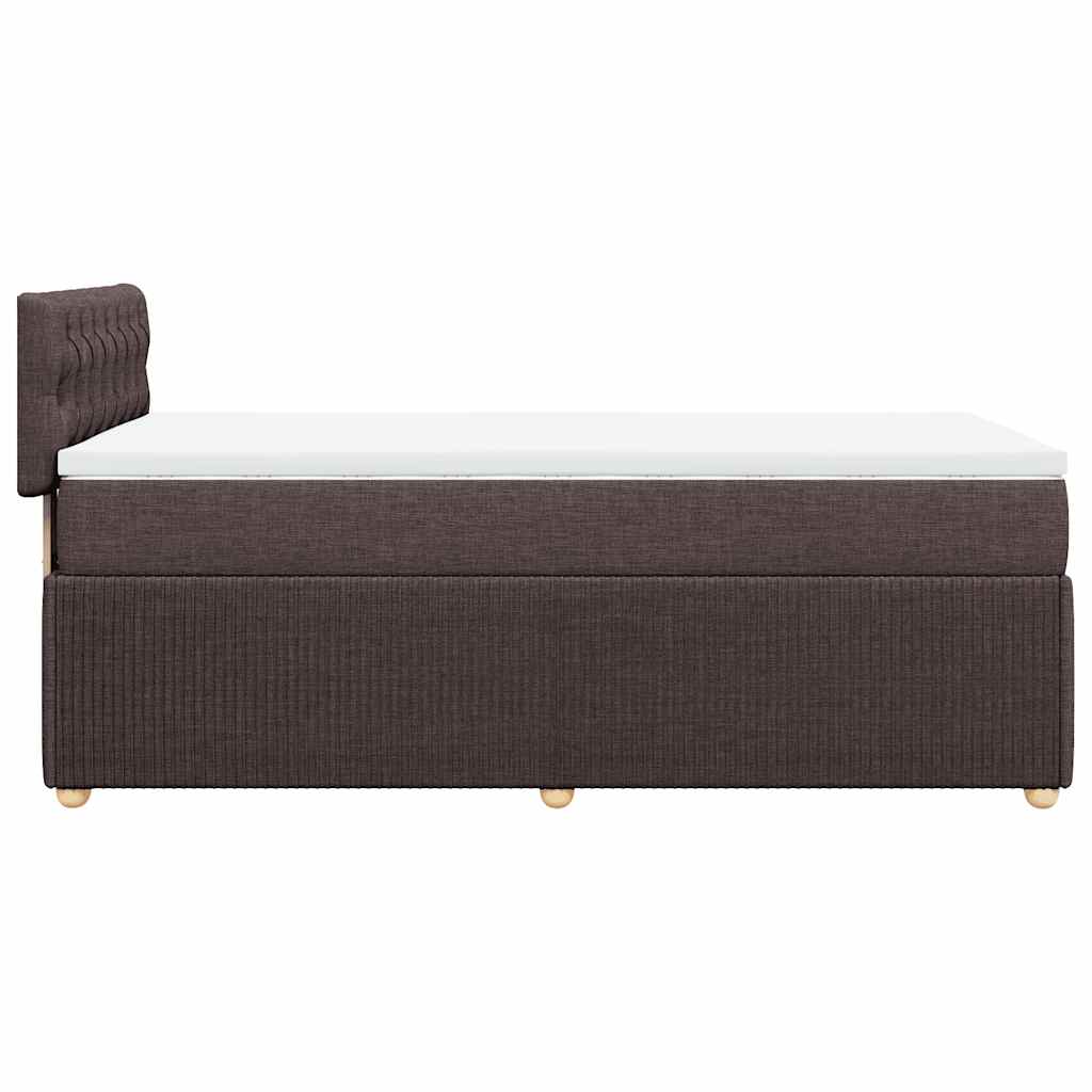 vidaXL Κρεβάτι Boxspring με Στρώμα Σκούρο Καφέ 80x200 εκ. Υφασμάτινο