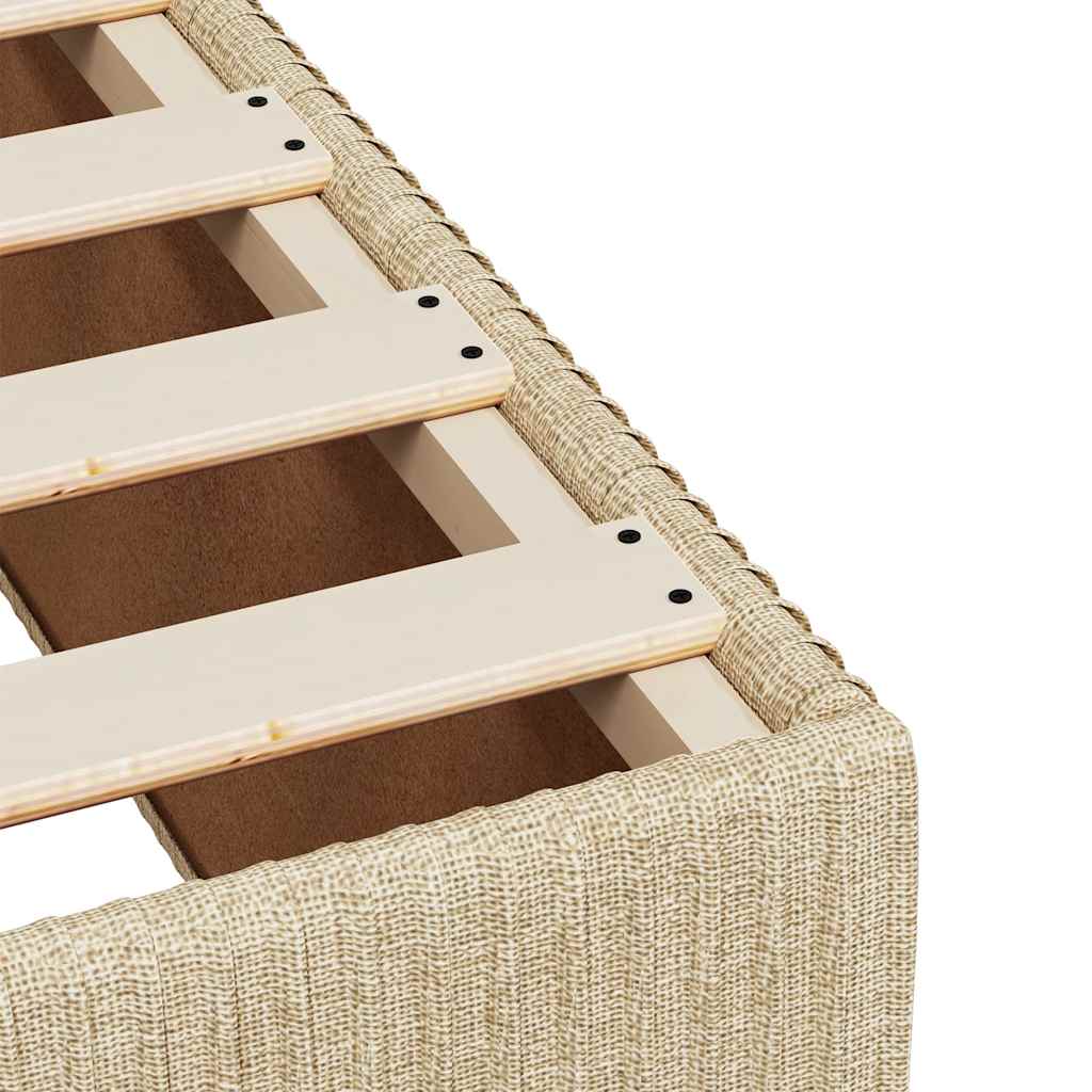 vidaXL Κρεβάτι Boxspring με Στρώμα Κρεμ 120x190 εκ. Υφασμάτινο