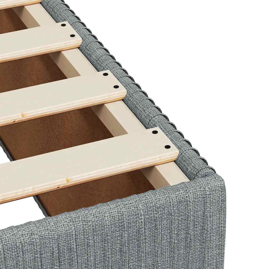 vidaXL Κρεβάτι Boxspring με Στρώμα Ανοιχτό Γκρι 140x190 εκ. Υφασμάτινο