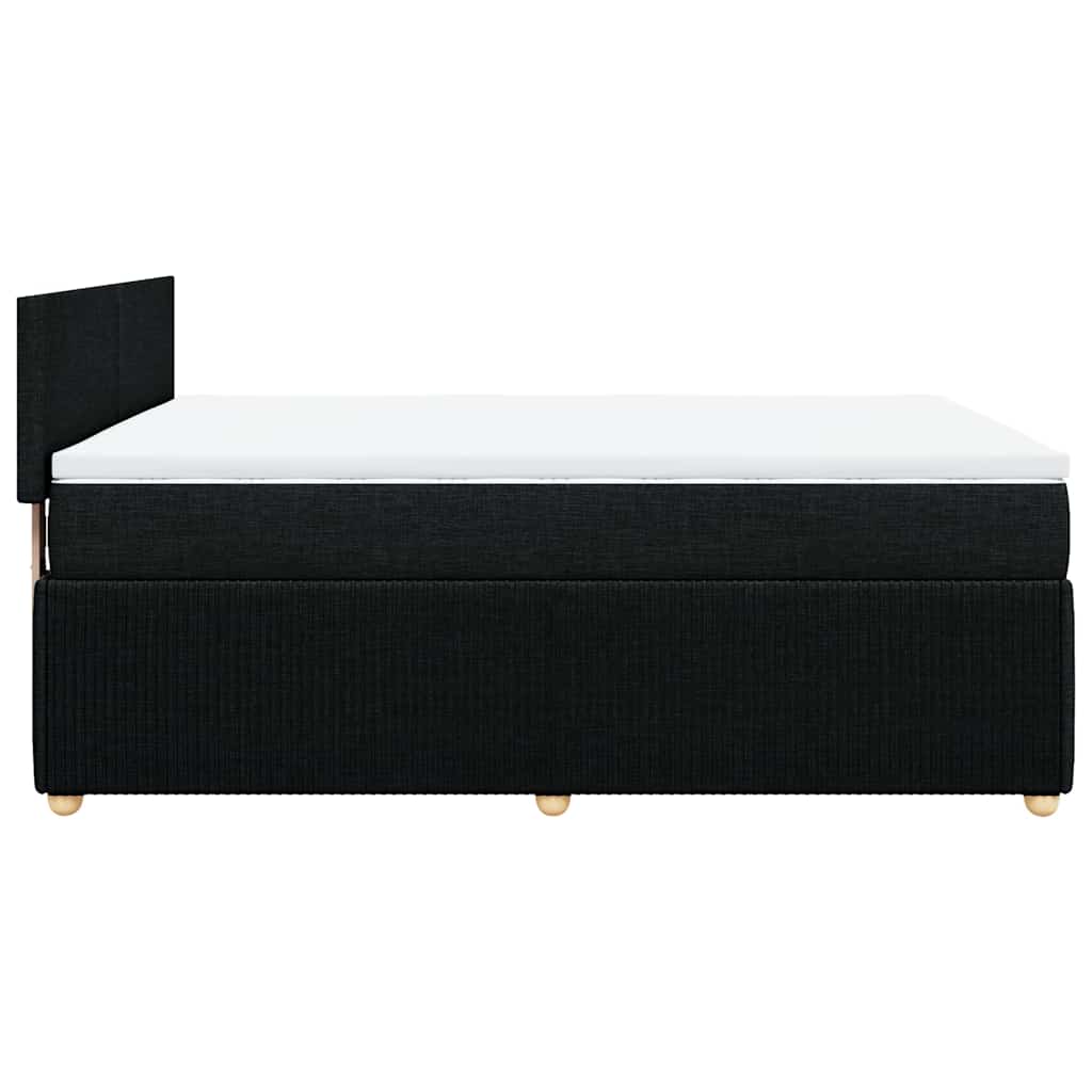 vidaXL Κρεβάτι Boxspring με Στρώμα Μαύρο 140x200 εκ. Υφασμάτινο