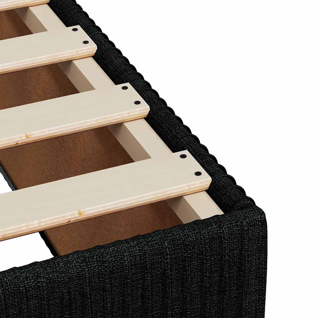 vidaXL Κρεβάτι Boxspring με Στρώμα Μαύρο 180x200 εκ. Υφασμάτινο