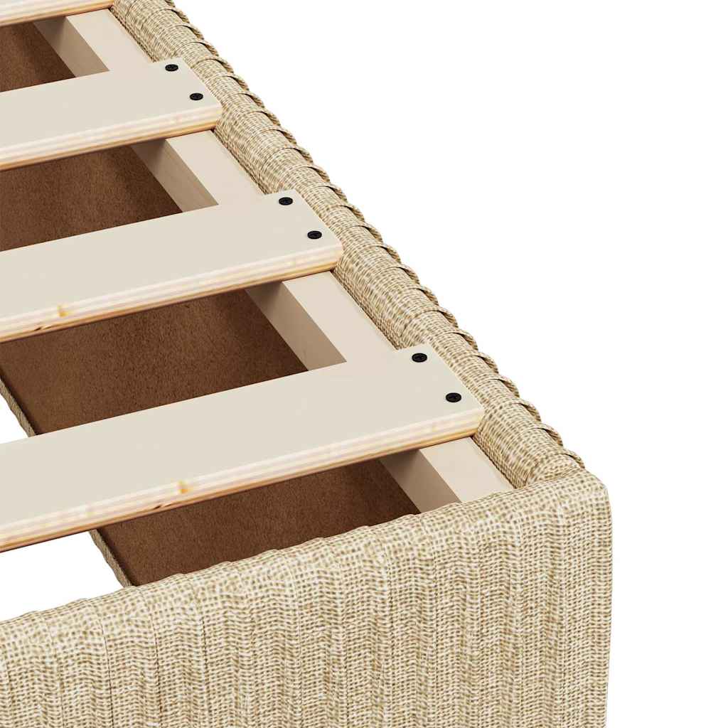 vidaXL Κρεβάτι Boxspring με Στρώμα Κρεμ 200x200 εκ. Υφασμάτινο