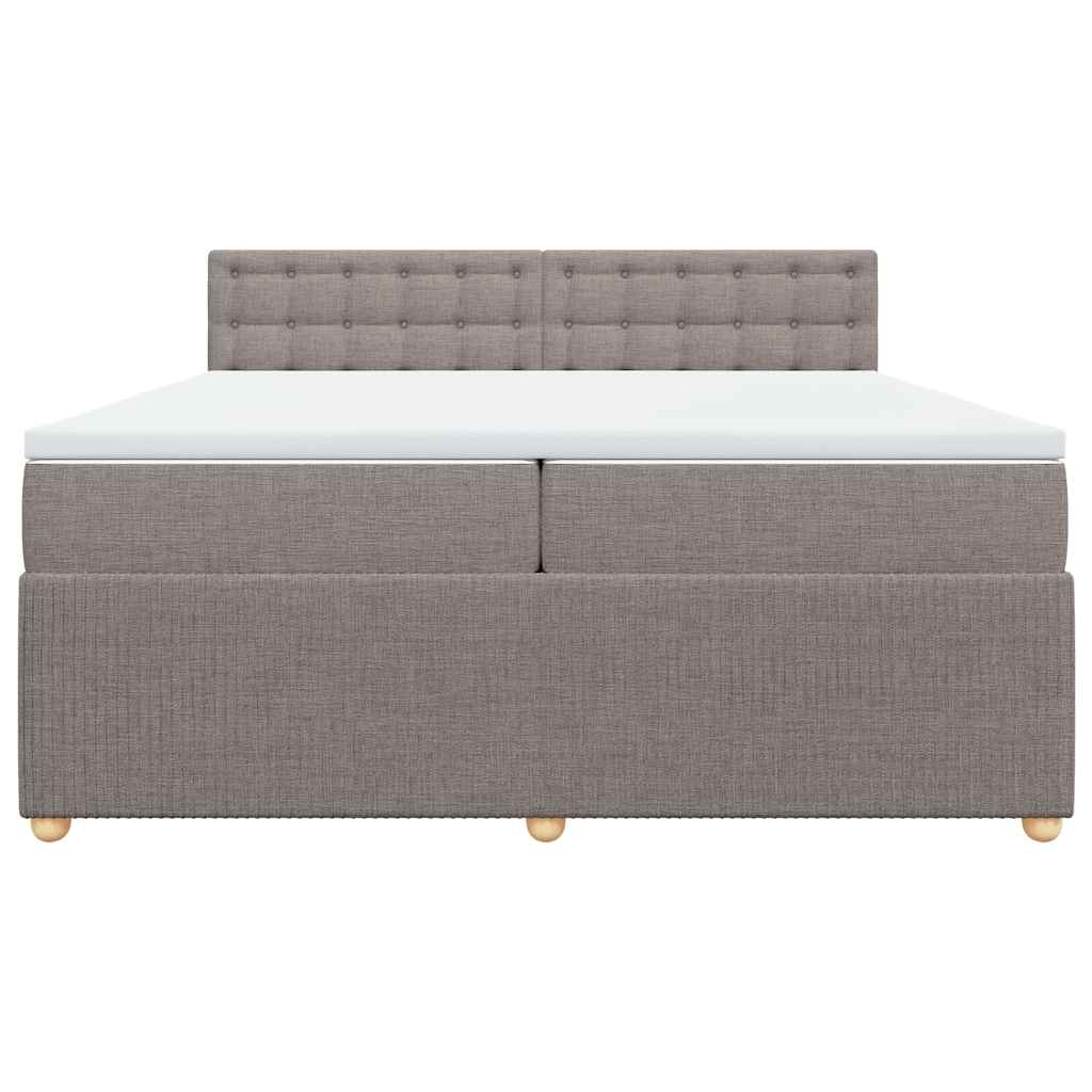 vidaXL Κρεβάτι Boxspring με Στρώμα Taupe 200x200 εκ. Υφασμάτινο