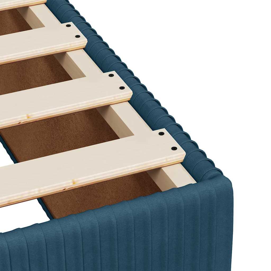 vidaXL Κρεβάτι Boxspring με Στρώμα Μπλε 90x200 εκ. Βελούδινο