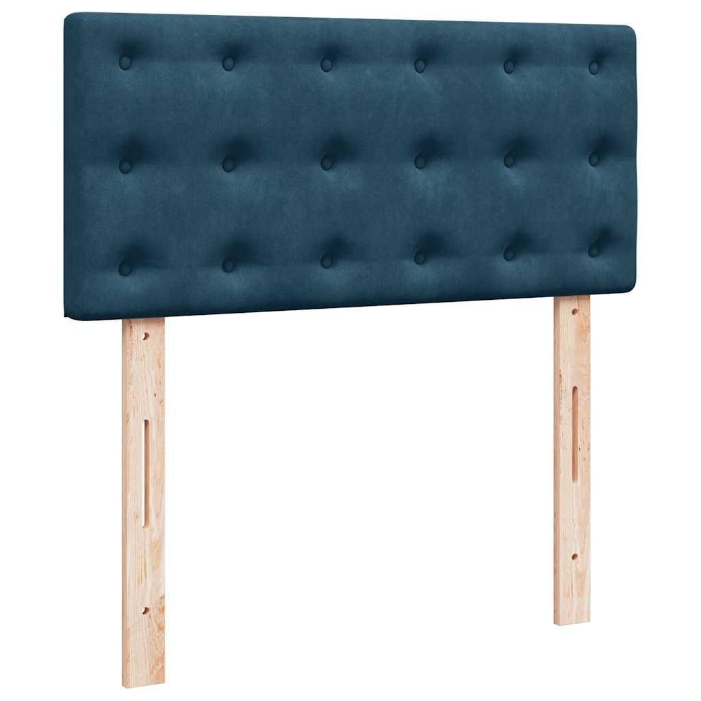 vidaXL Κρεβάτι Boxspring με Στρώμα Μπλε 100x200 εκ. Βελούδινο