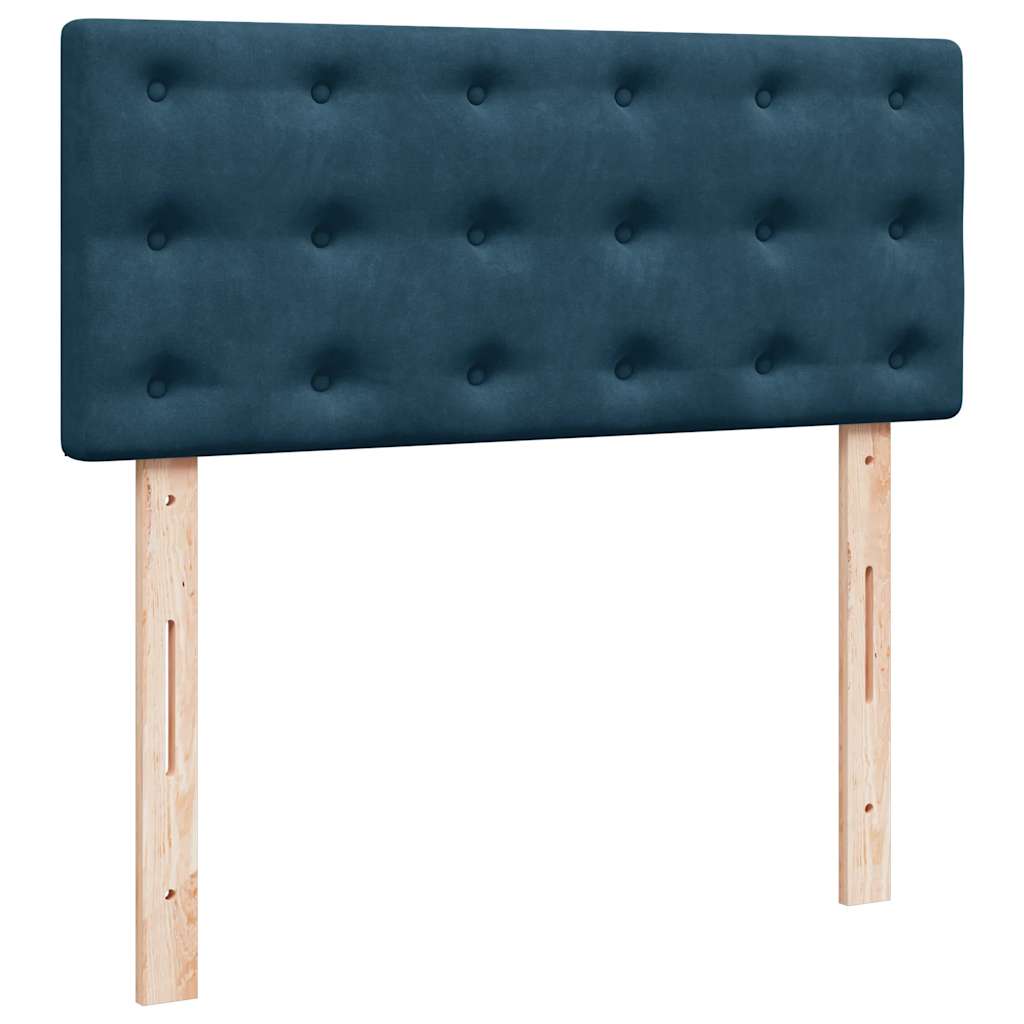 vidaXL Κρεβάτι Boxspring με Στρώμα Μπλε 120x190 εκ. Βελούδινο