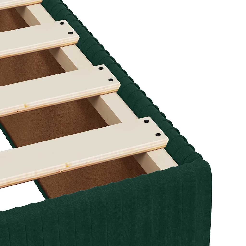 vidaXL Κρεβάτι Boxspring με Στρώμα Σκούρο Πράσινο 120x200εκ. Βελούδινο