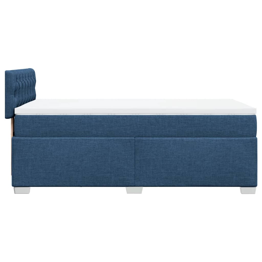 vidaXL Κρεβάτι Boxspring με Στρώμα Μπλε 80x200 εκ. Υφασμάτινο