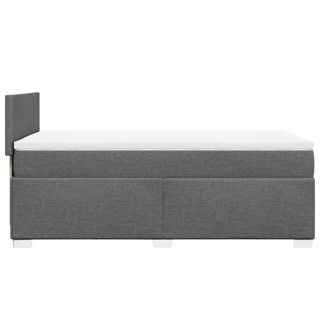 vidaXL Κρεβάτι Boxspring με Στρώμα Σκούρο Γκρι 90x190 εκ. Υφασμάτινο