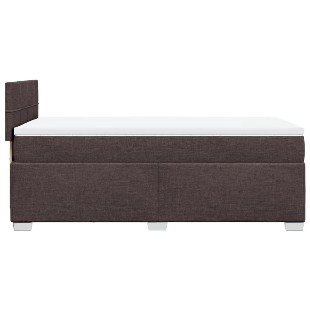 vidaXL Κρεβάτι Boxspring με Στρώμα Σκούρο Καφέ 90x190 εκ. Υφασμάτινο