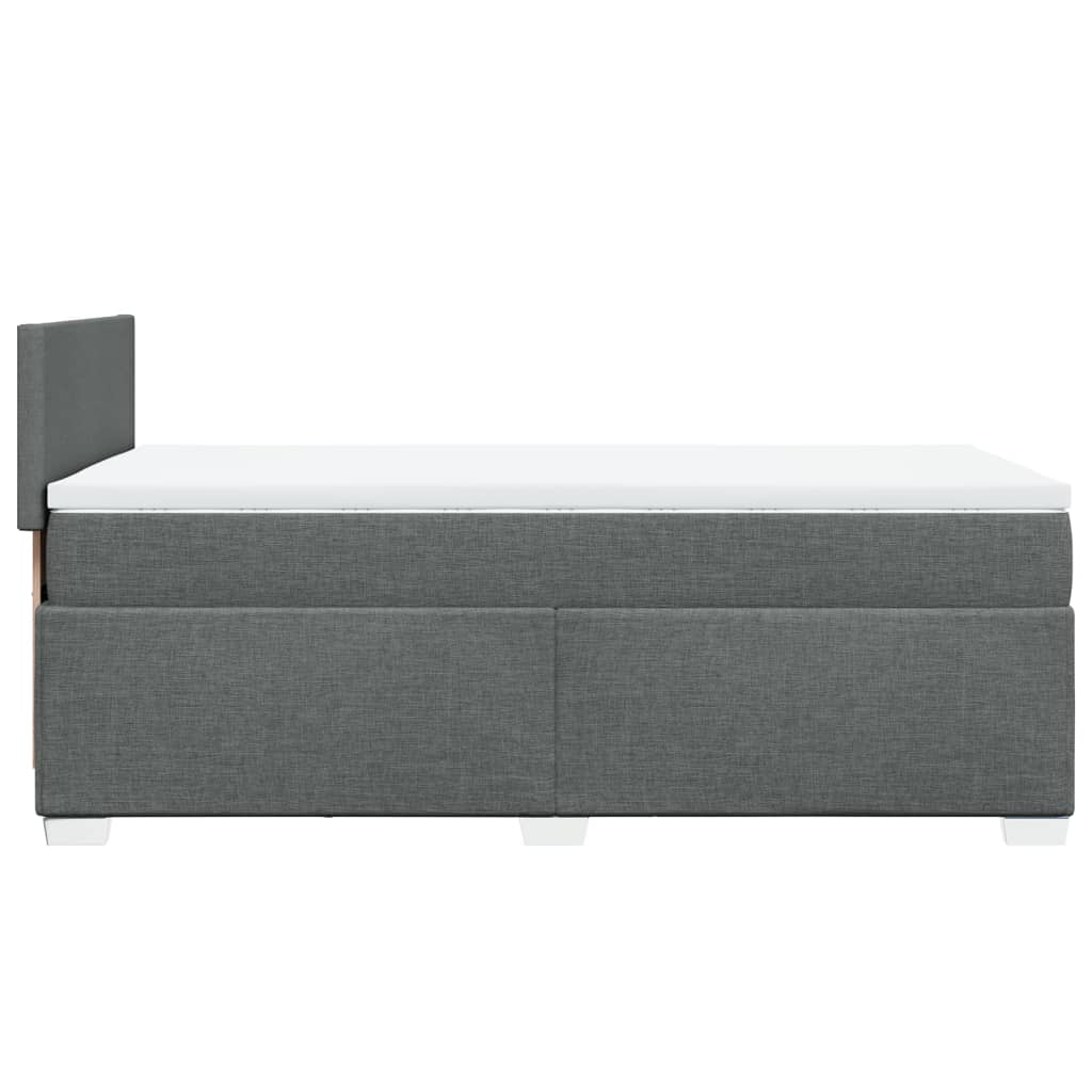 vidaXL Κρεβάτι Boxspring με Στρώμα Σκούρο Γκρι 100x200 εκ. Υφασμάτινο