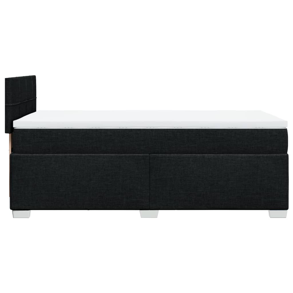 vidaXL Κρεβάτι Boxspring με Στρώμα Μαύρο 100 x 200 εκ. Υφασμάτινο