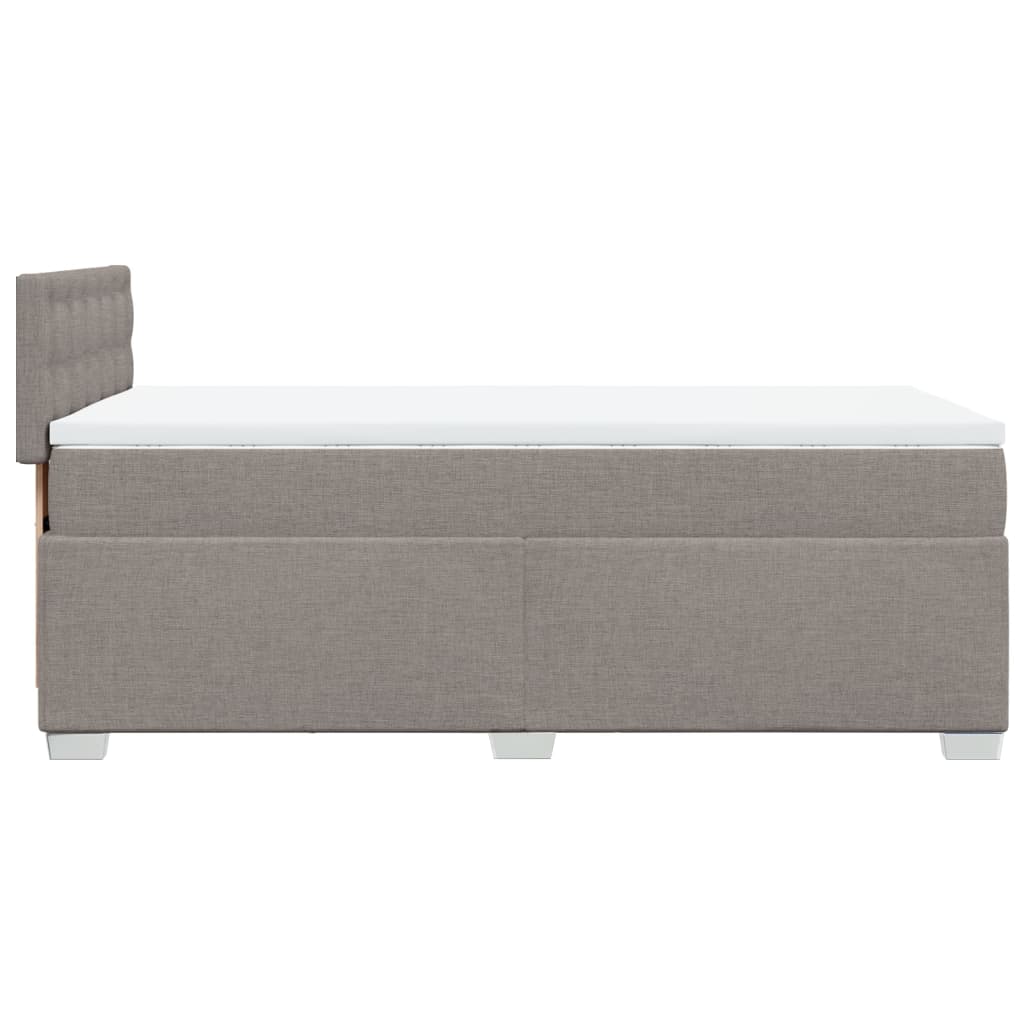 vidaXL Κρεβάτι Boxspring με Στρώμα Taupe 100 x 200 εκ. Υφασμάτινο