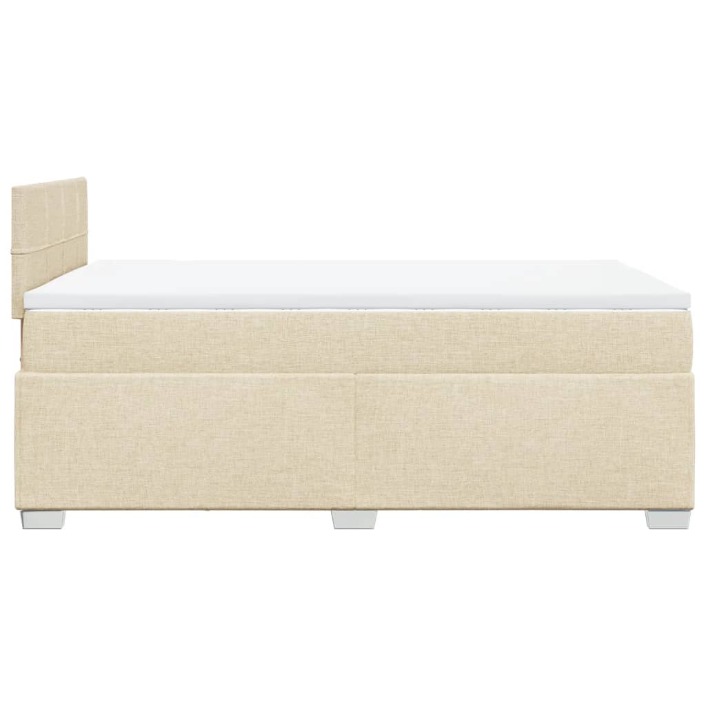 vidaXL Κρεβάτι Boxspring με Στρώμα Κρεμ 120x190 εκ. Υφασμάτινο