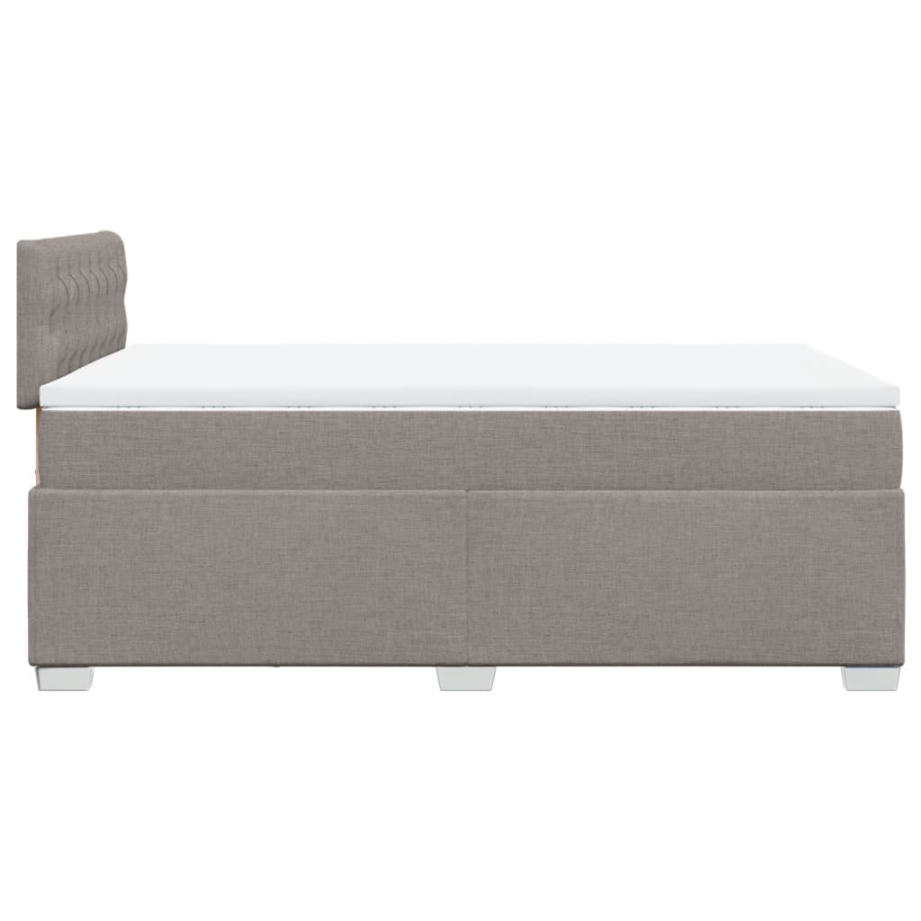 vidaXL Κρεβάτι Boxspring με Στρώμα Taupe 120x190 εκ. Υφασμάτινο