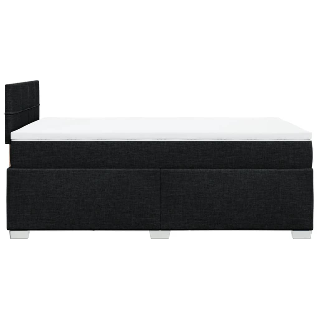 vidaXL Κρεβάτι Boxspring με Στρώμα Μαύρο 120x200 εκ. Υφασμάτινο
