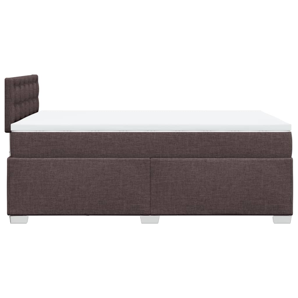 vidaXL Κρεβάτι Boxspring με Στρώμα Σκούρο Καφέ 120x200 εκ. Υφασμάτινο