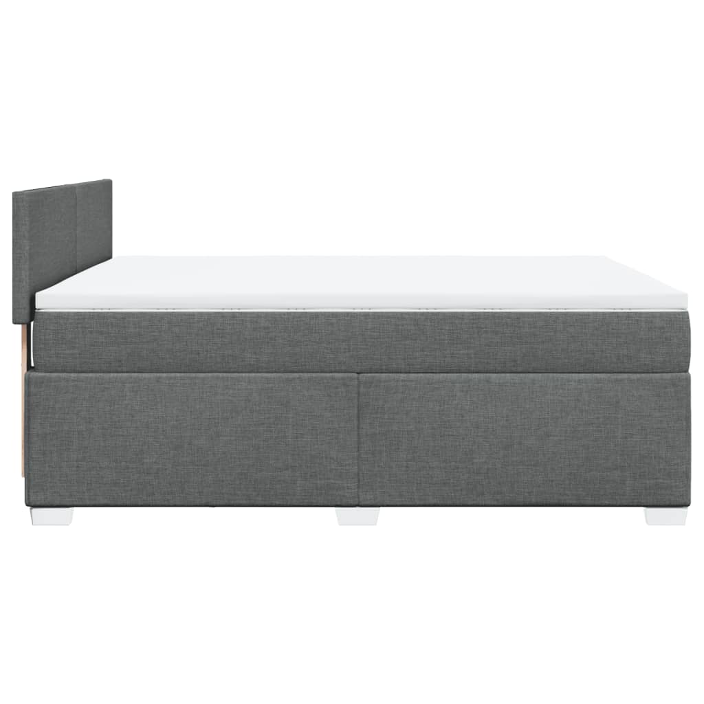 vidaXL Κρεβάτι Boxspring με Στρώμα Σκούρο Γκρι 140x200 εκ Υφασμάτινο