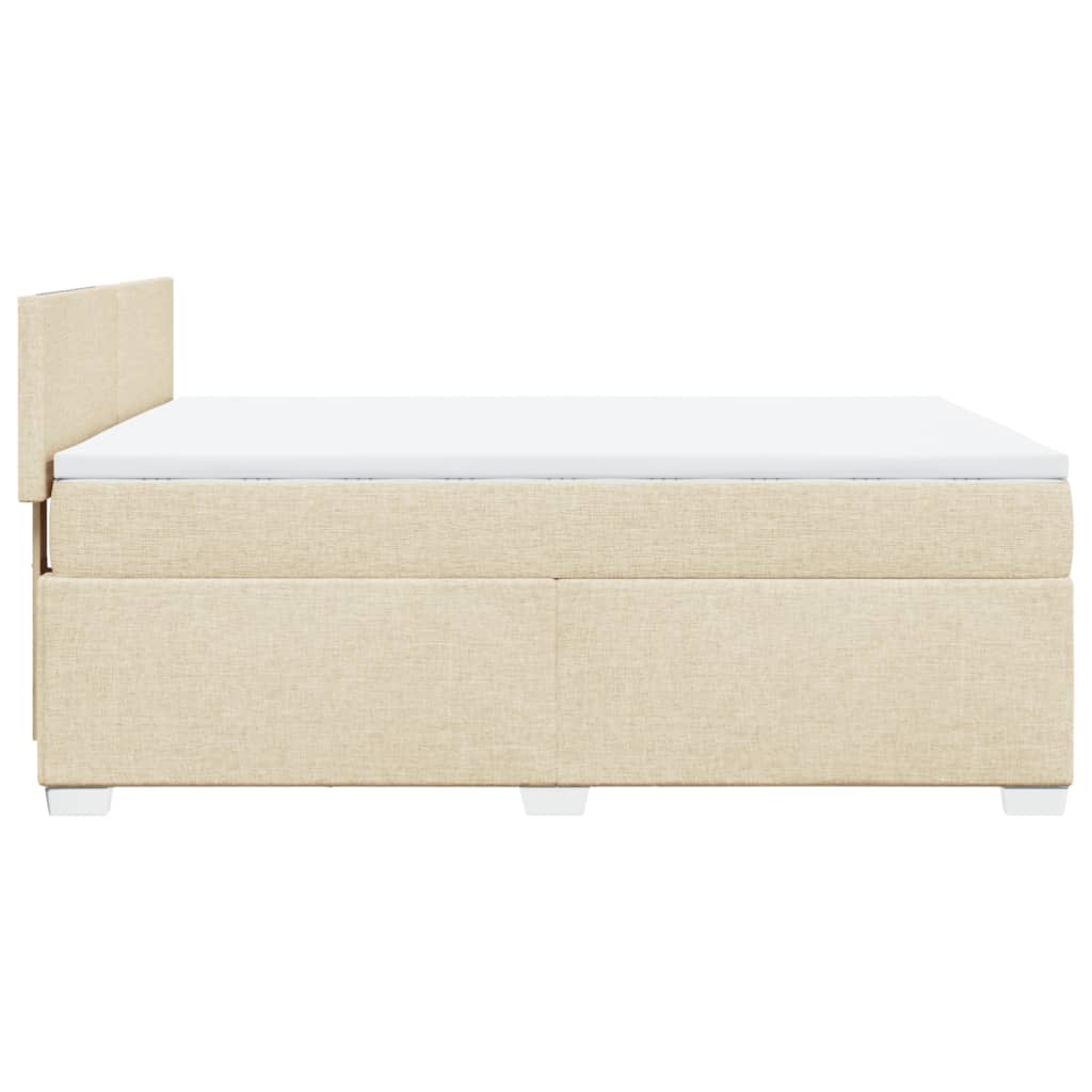 vidaXL Κρεβάτι Boxspring με Στρώμα Κρεμ 140x200 εκ. Υφασμάτινο