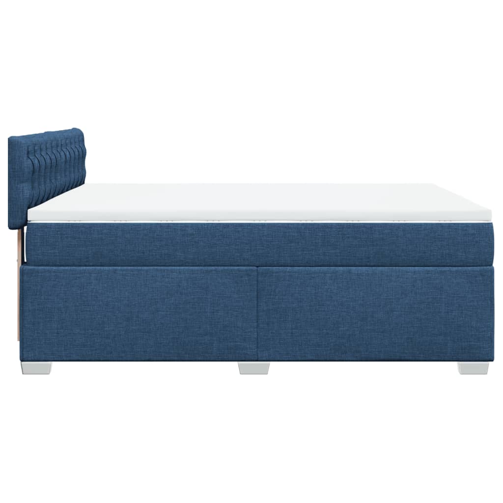 vidaXL Κρεβάτι Boxspring με Στρώμα Μπλε 140x200 εκ. Υφασμάτινο