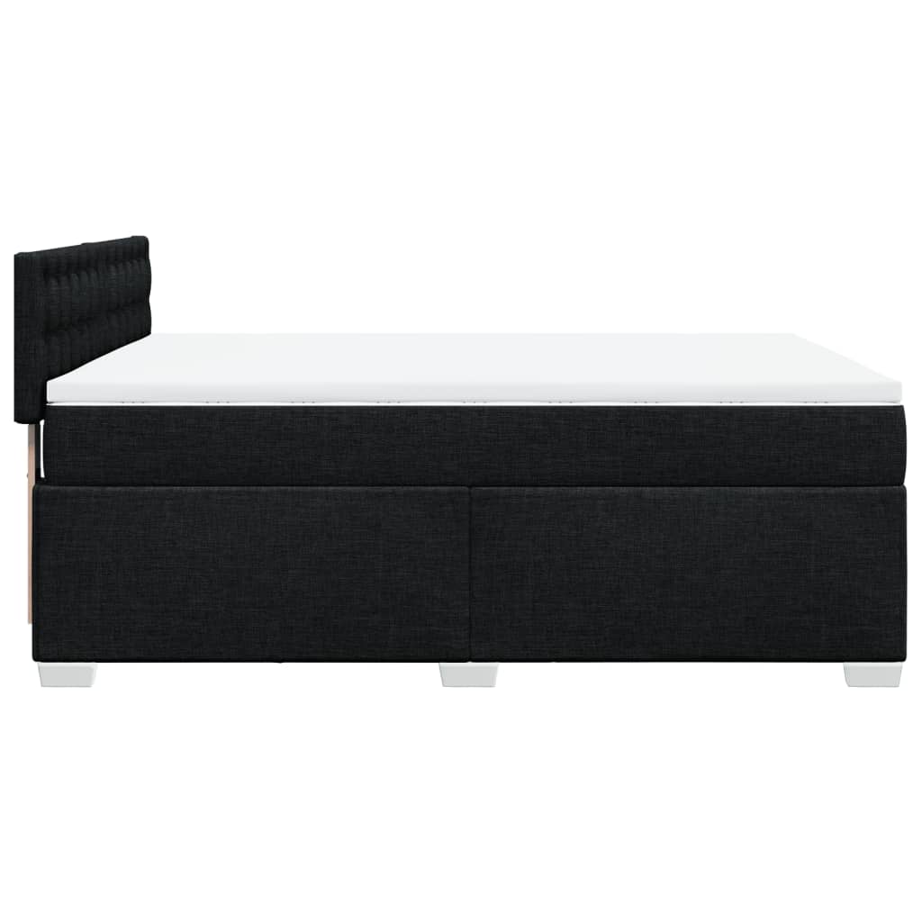 vidaXL Κρεβάτι Boxspring με Στρώμα Μαύρο 140x200 εκ. Υφασμάτινο