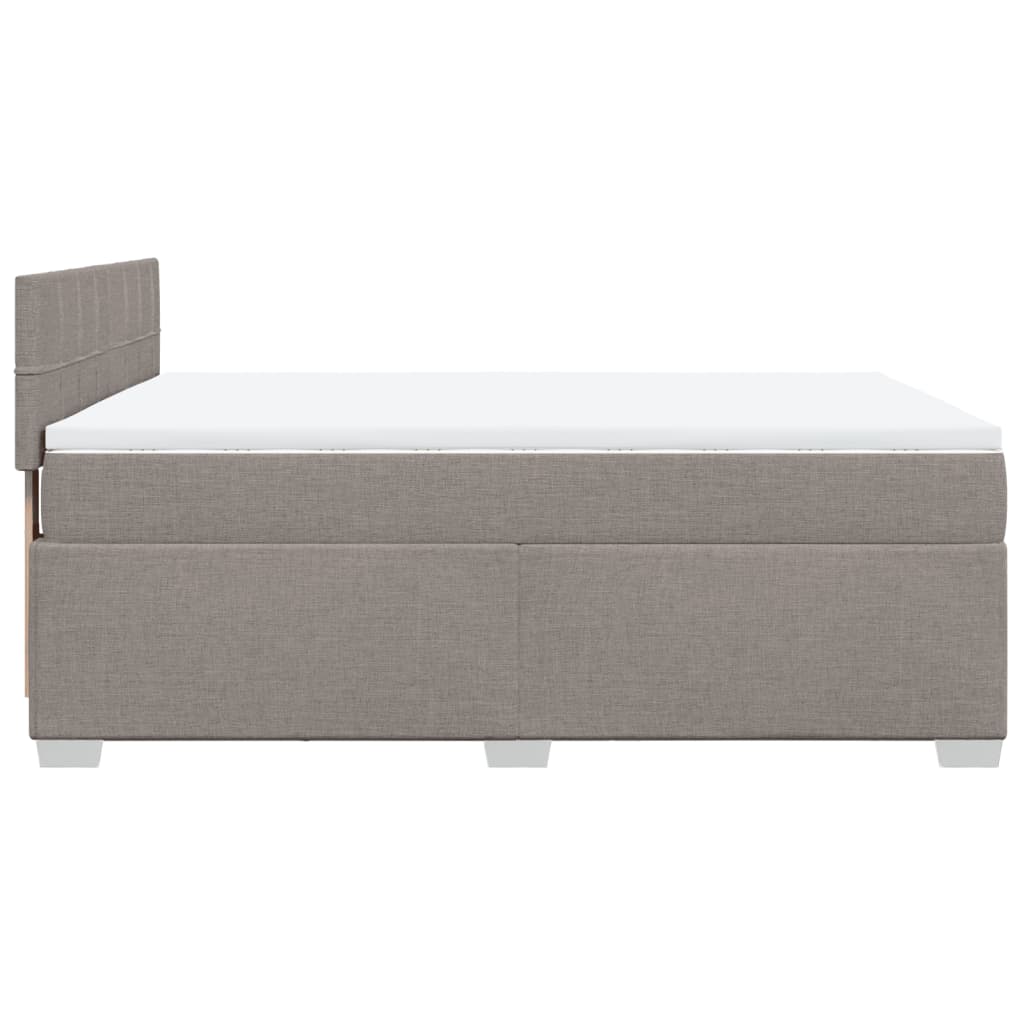 vidaXL Κρεβάτι Boxspring με Στρώμα Taupe 160x200 εκ. Υφασμάτινο