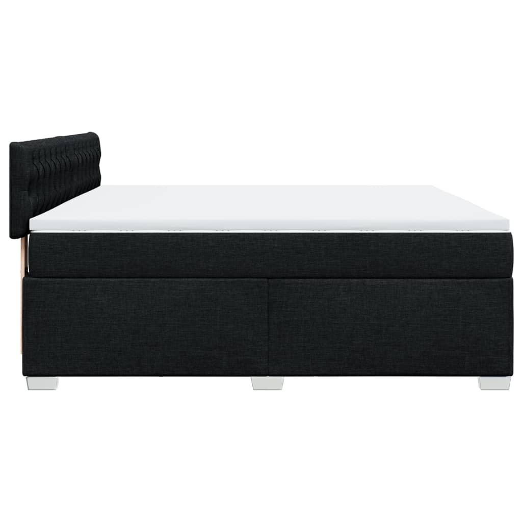 vidaXL Κρεβάτι Boxspring με Στρώμα Μαύρο 180x200 εκ. Υφασμάτινο
