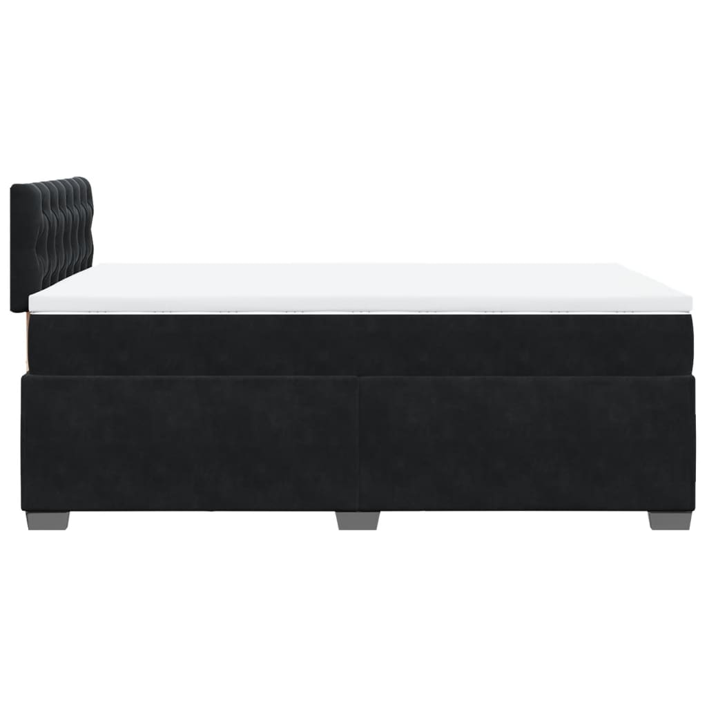 vidaXL Κρεβάτι Boxspring με Στρώμα Μαύρο 120x190 εκ. Βελούδινο