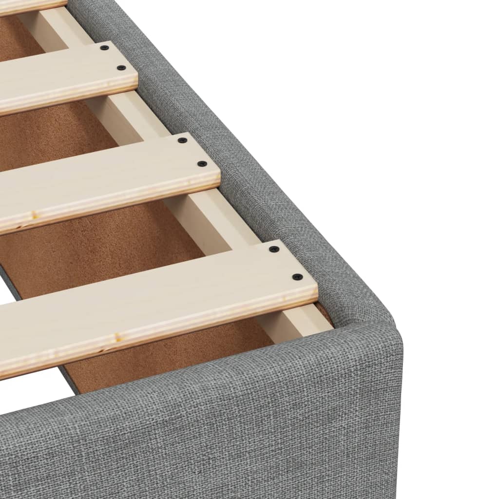 vidaXL Κρεβάτι Boxspring με Στρώμα Ανοιχτό Γκρι 90x190 εκ. Υφασμάτινο