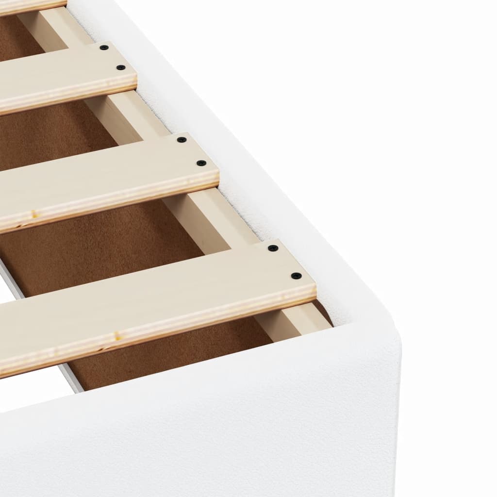 vidaXL Κρεβάτι Boxspring με Στρώμα Λευκό 100x200εκ.από Συνθετικό Δέρμα