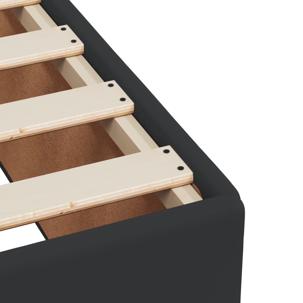 vidaXL Κρεβάτι Boxspring με Στρώμα Μαύρο 160x200εκ.από Συνθετικό Δέρμα
