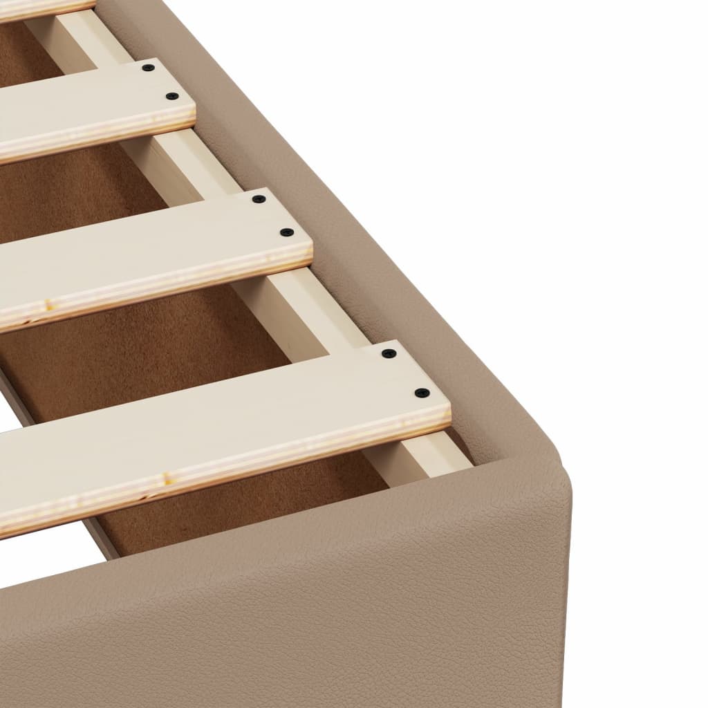 vidaXL Κρεβάτι Boxspring με Στρώμα Καπουτσίνο 180x200 εκ. Συνθ. Δέρμα
