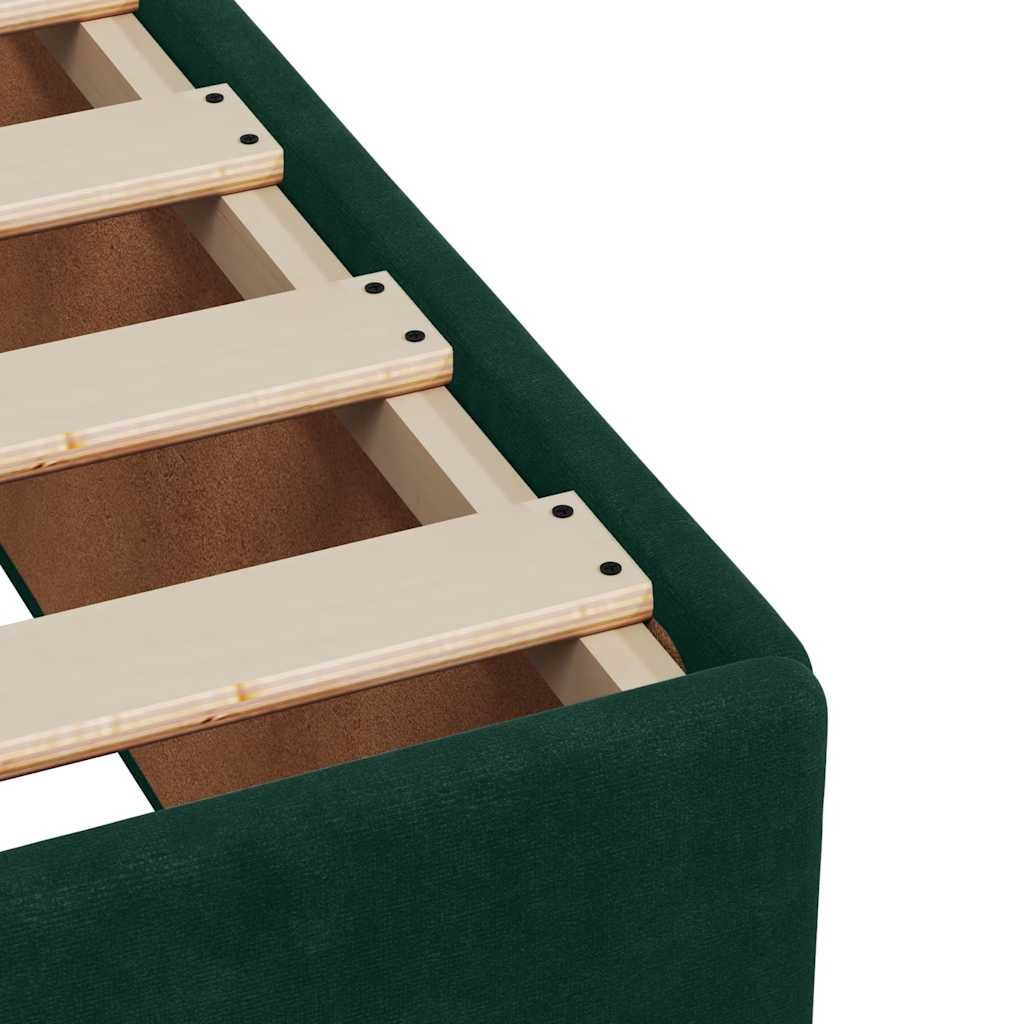 vidaXL Κρεβάτι Boxspring με Στρώμα Σκούρο Πράσινο 120x200εκ. Βελούδινο
