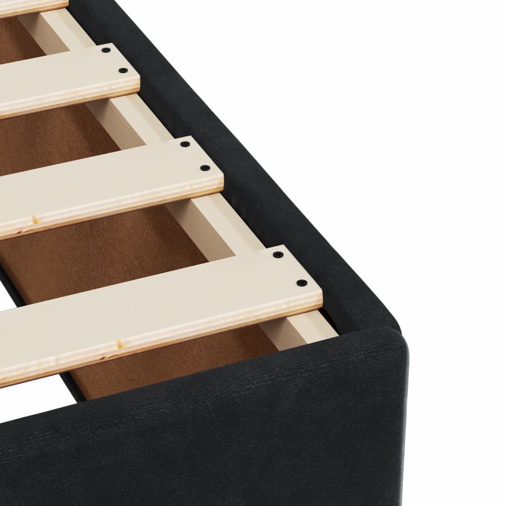 vidaXL Κρεβάτι Boxspring με Στρώμα Μαύρο 180x200 εκ. Βελούδινο