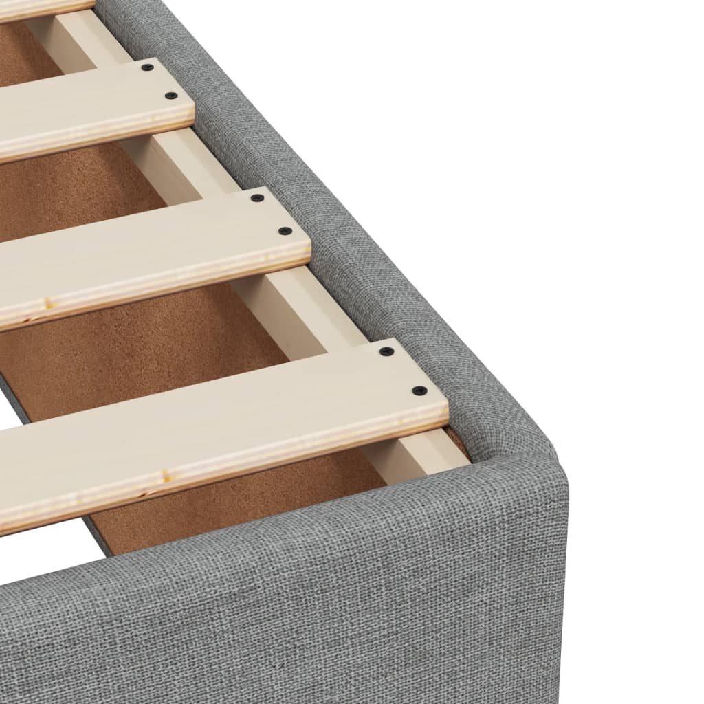 vidaXL Κρεβάτι Boxspring με Στρώμα Ανοιχτό Γκρι 120x190 εκ. Υφασμάτινο