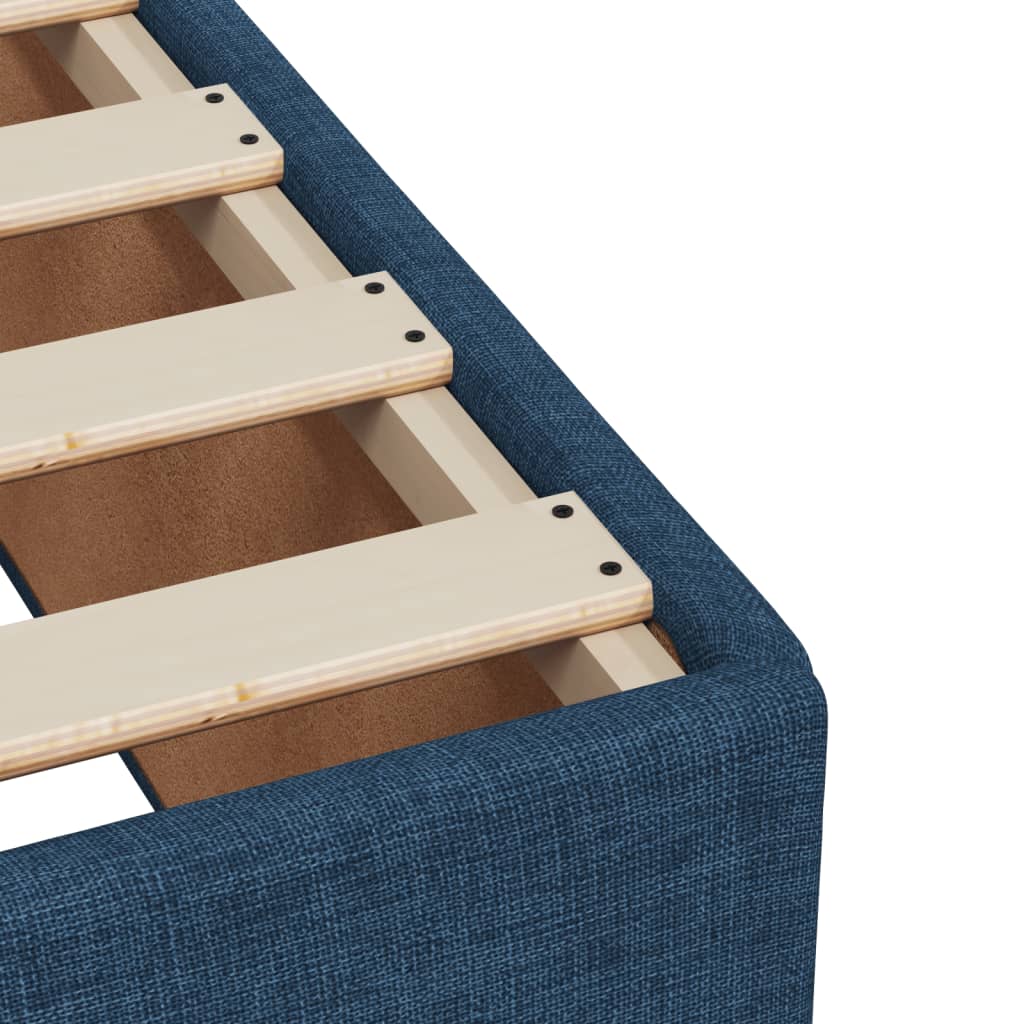 vidaXL Κρεβάτι Boxspring με Στρώμα Μπλε 120x190 εκ. Υφασμάτινο