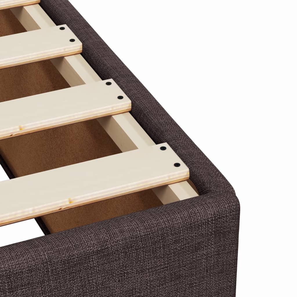 vidaXL Κρεβάτι Boxspring με Στρώμα Σκούρο Καφέ 200x200 εκ. Υφασμάτινο