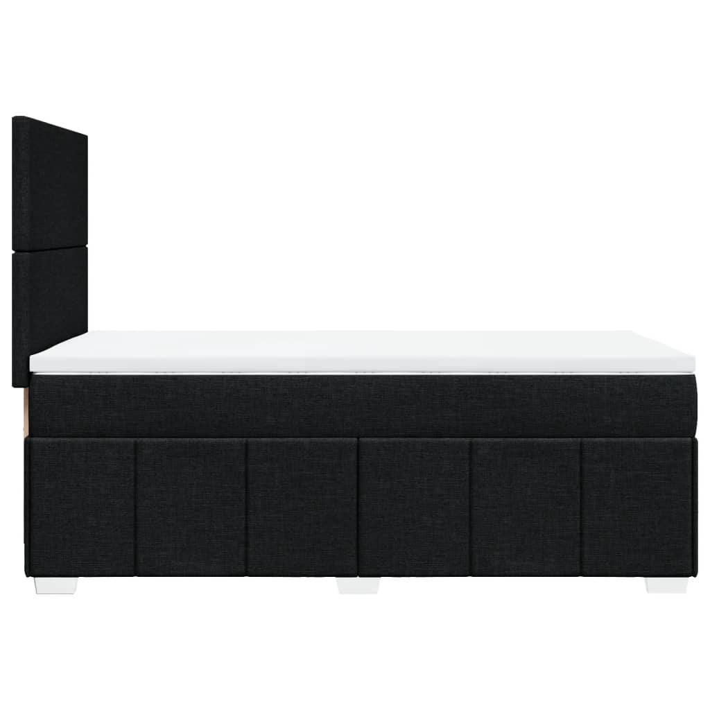 vidaXL Κρεβάτι Boxspring με Στρώμα Μαύρο 90x190 εκ.Υφασμάτινο