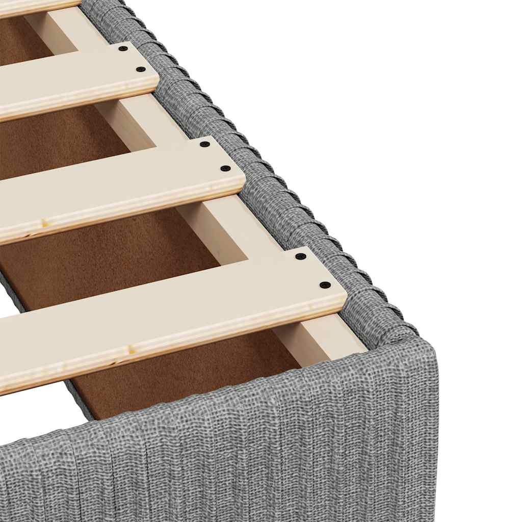 vidaXL Κρεβάτι Boxspring με Στρώμα Ανοιχτό Γκρι 200x200 εκ. Υφασμάτινο