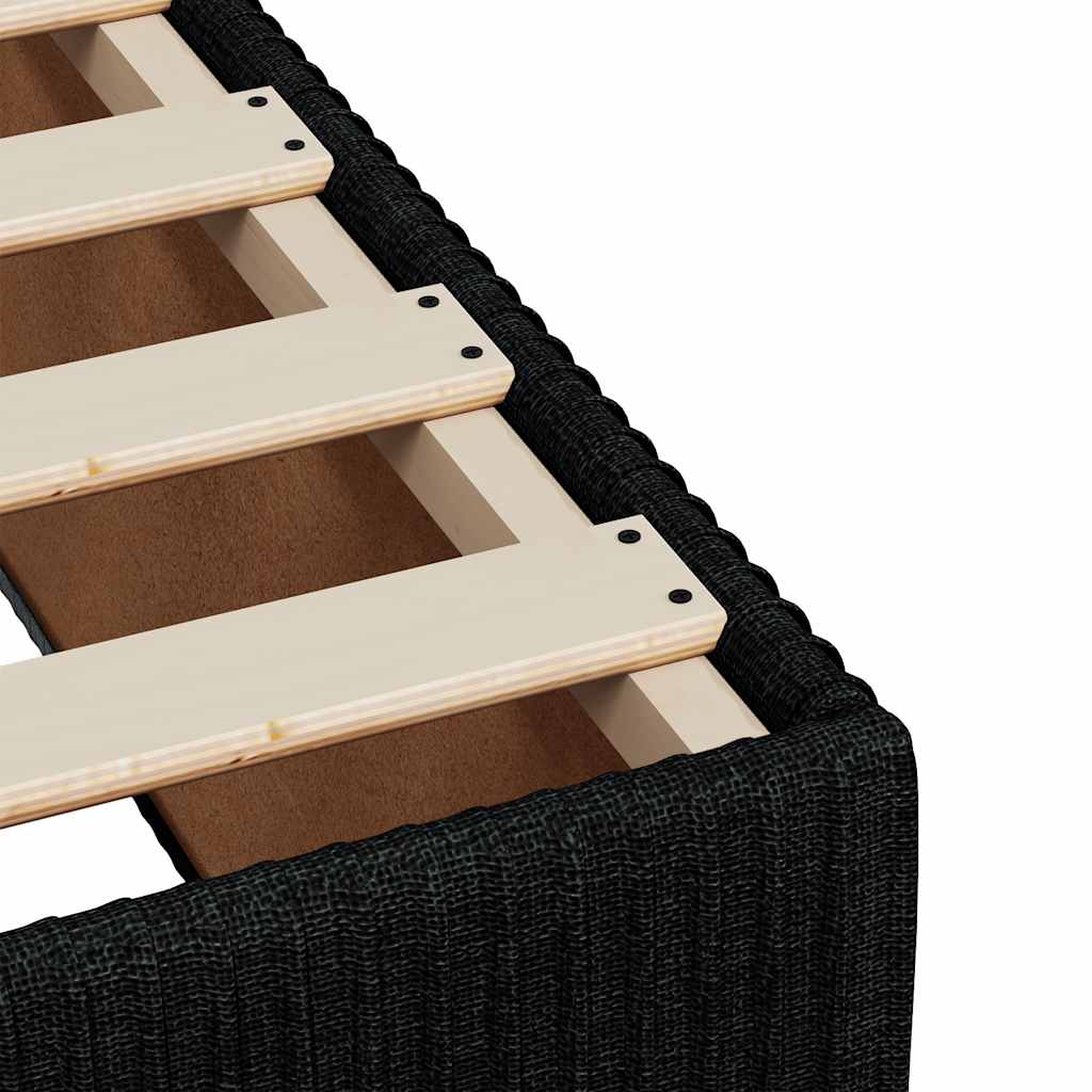 vidaXL Κρεβάτι Boxspring με Στρώμα Μαύρο 200x200 εκ. Υφασμάτινο
